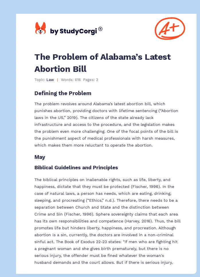 The Problem of Alabama’s Latest Abortion Bill. Page 1