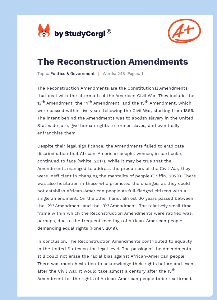 The Reconstruction Amendments. Page 1