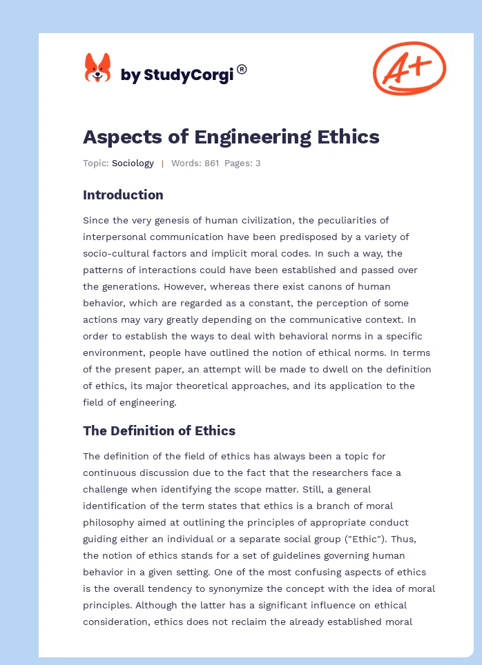 Aspects of Engineering Ethics. Page 1