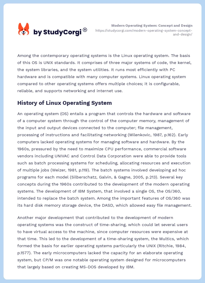 Modern Operating System: Concept and Design. Page 2