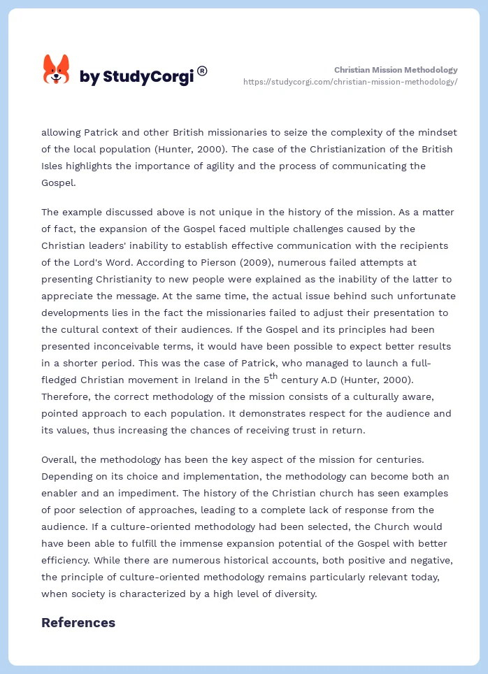 Christian Mission Methodology. Page 2