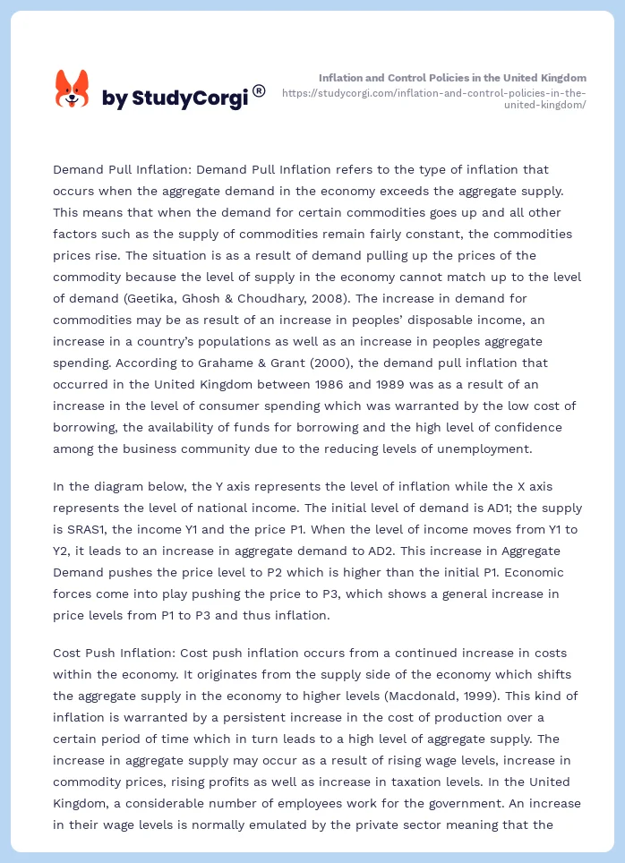 Inflation and Control Policies in the United Kingdom. Page 2