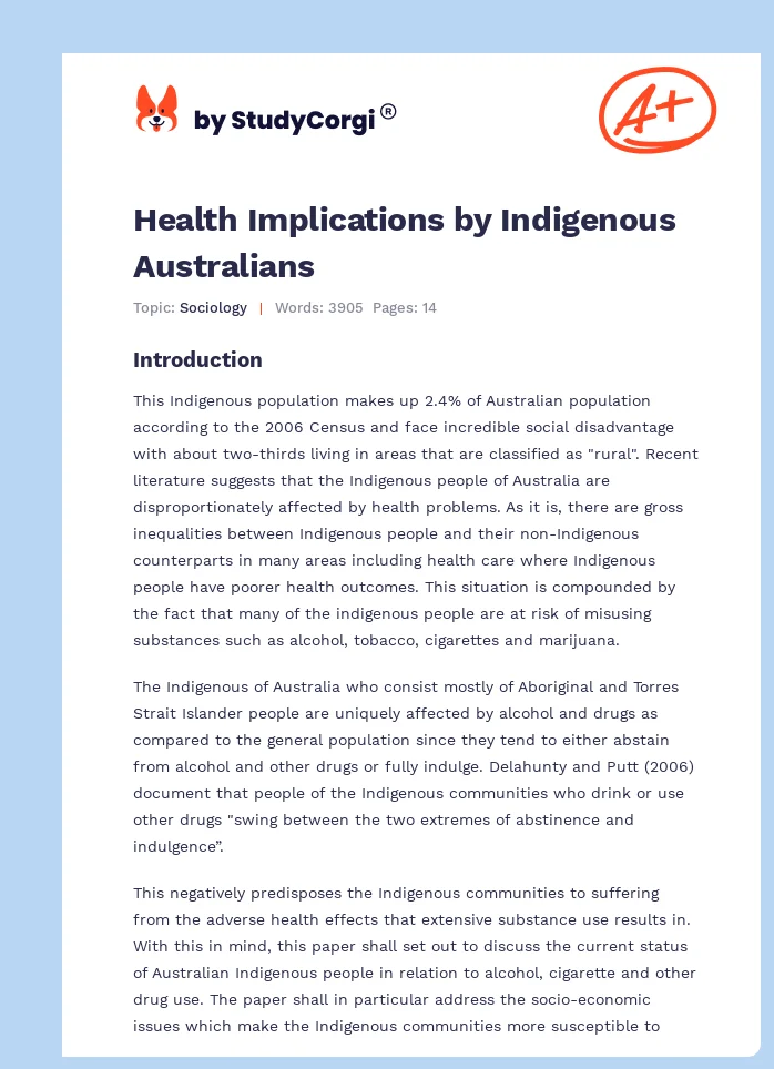 Health Implications by Indigenous Australians. Page 1
