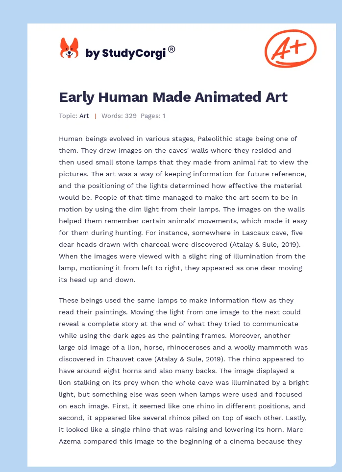 Early Human Made Animated Art. Page 1