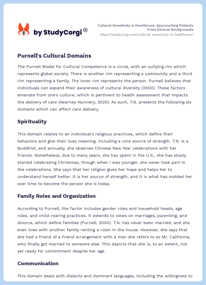 Cultural Sensitivity in Healthcare: Approaching Patients From Diverse Backgrounds. Page 2