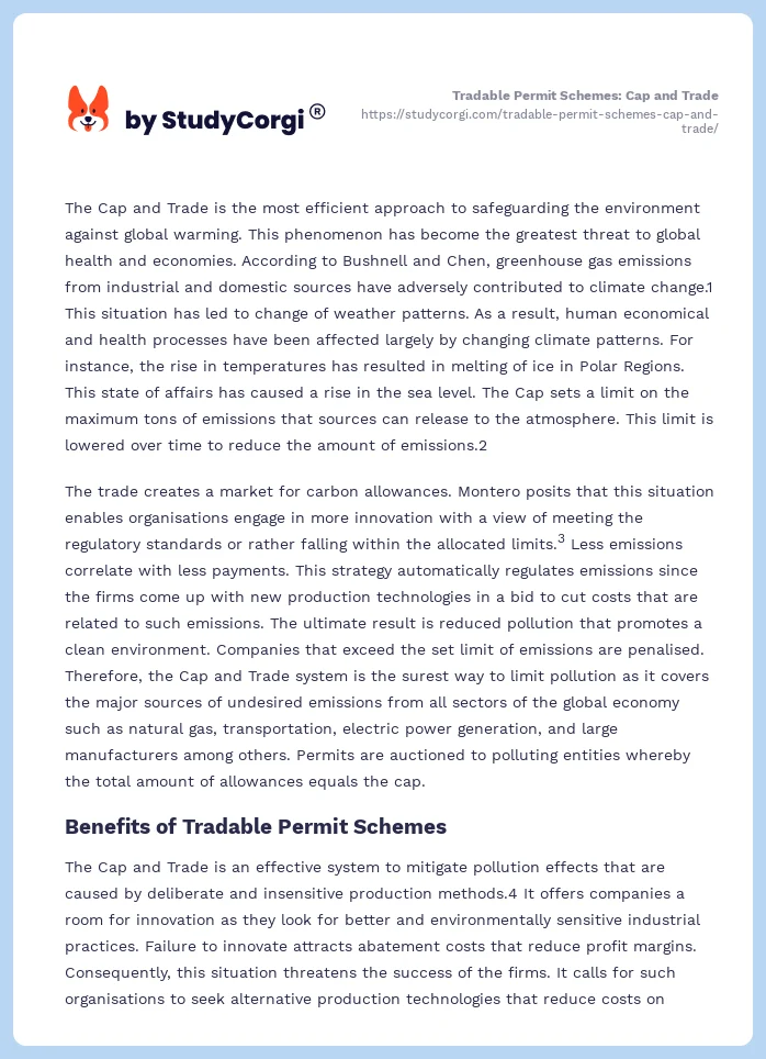 Tradable Permit Schemes: Cap and Trade. Page 2