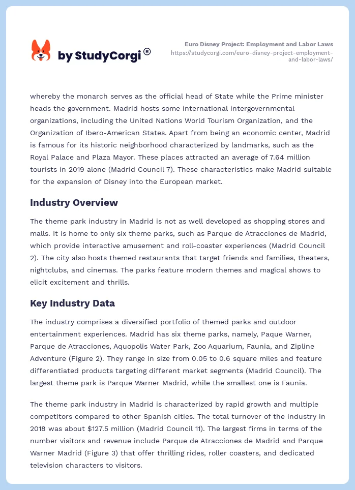 Euro Disney Project: Employment and Labor Laws. Page 2