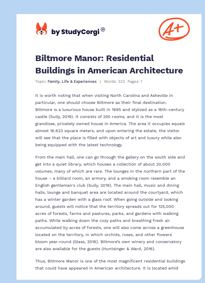 Biltmore Manor: Residential Buildings in American Architecture. Page 1