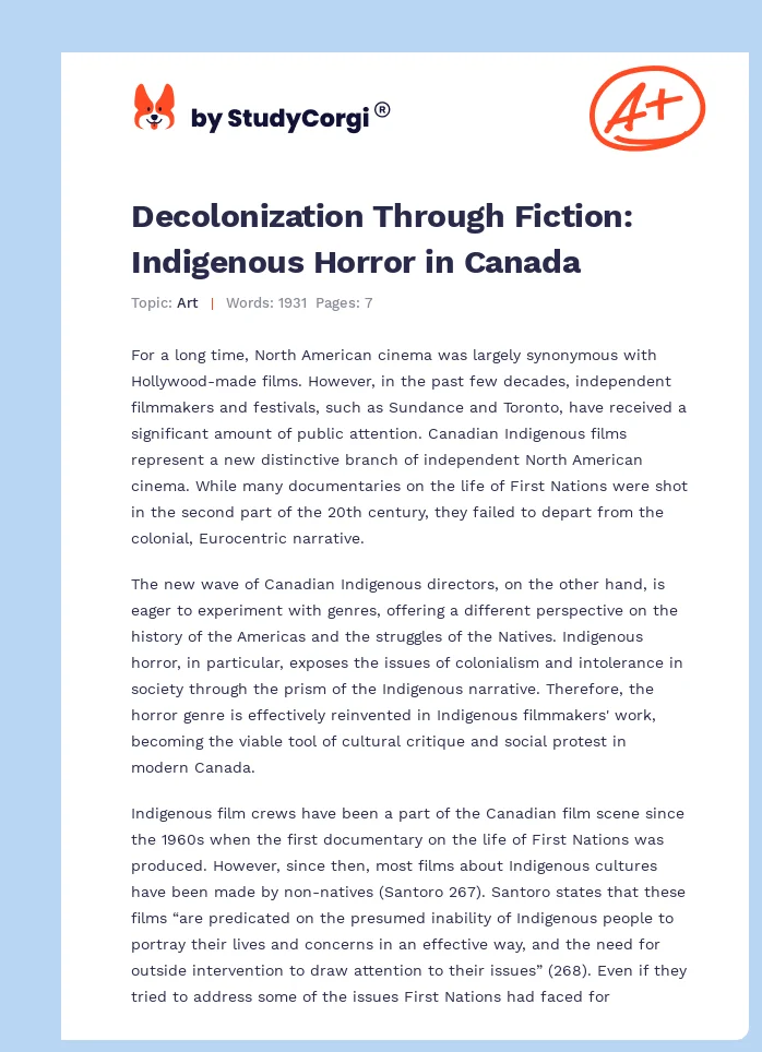 Decolonization Through Fiction: Indigenous Horror in Canada. Page 1