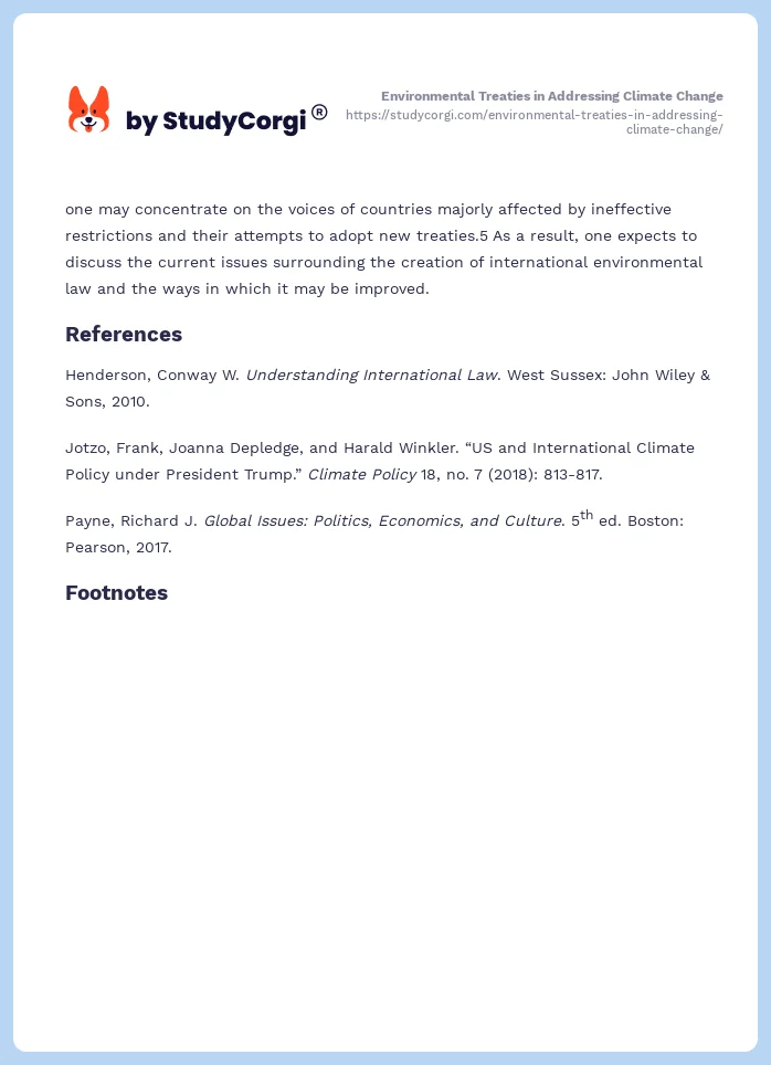 Environmental Treaties in Addressing Climate Change. Page 2