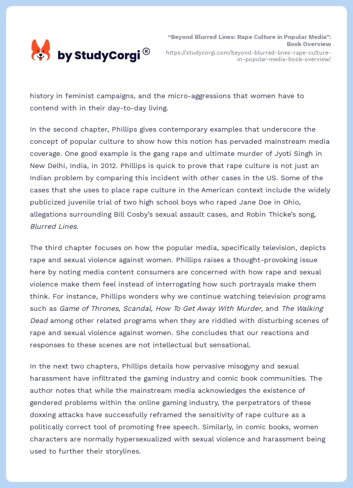 “Beyond Blurred Lines: Rape Culture in Popular Media”: Book Overview. Page 2