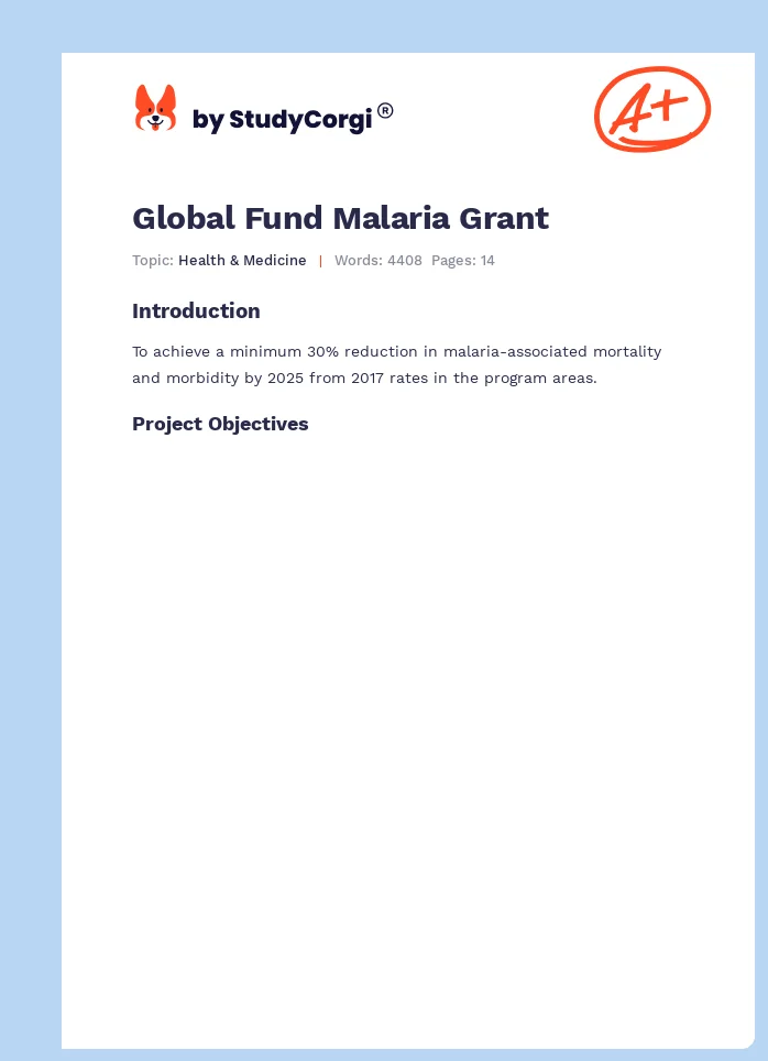 Global Fund Malaria Grant. Page 1