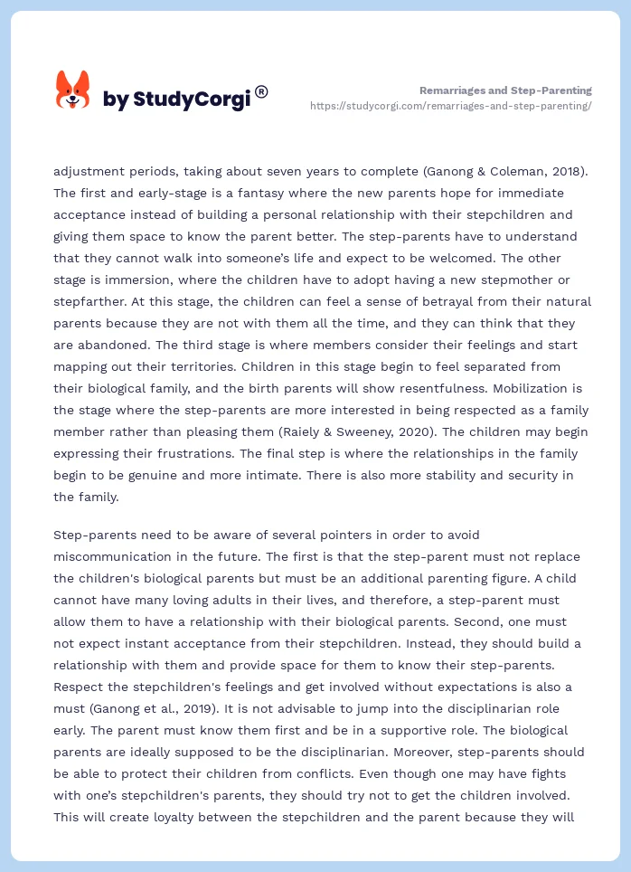 Remarriages and Step-Parenting. Page 2