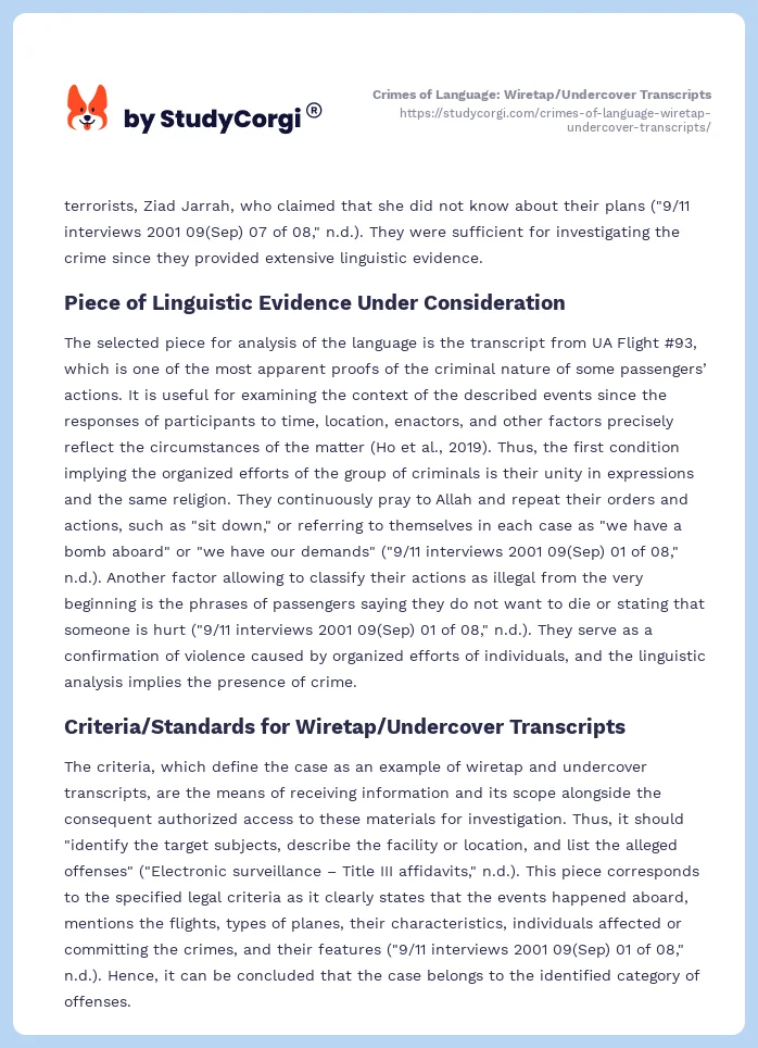 Crimes of Language: Wiretap/Undercover Transcripts. Page 2