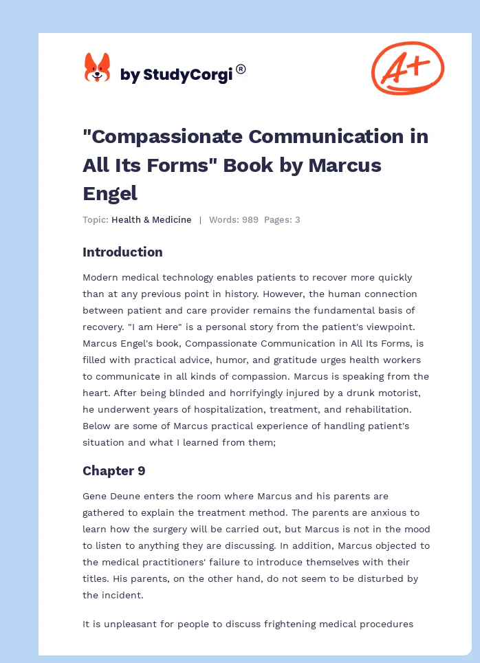 "Compassionate Communication in All Its Forms" Book by Marcus Engel. Page 1