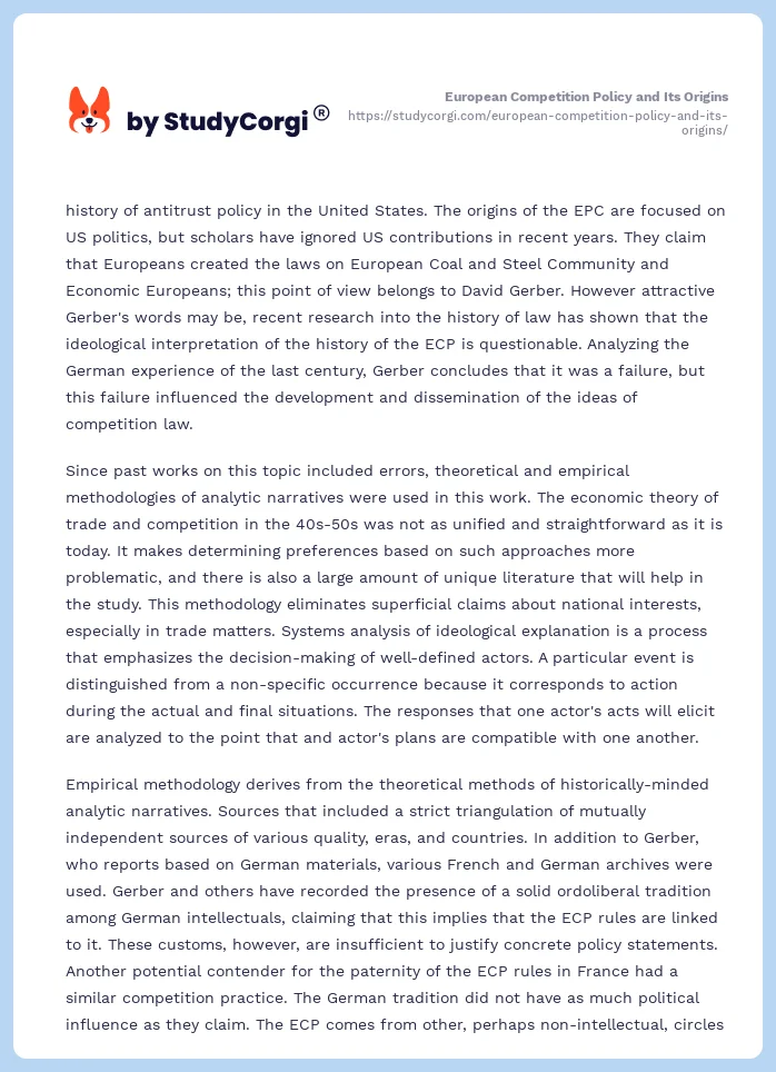 European Competition Policy and Its Origins. Page 2