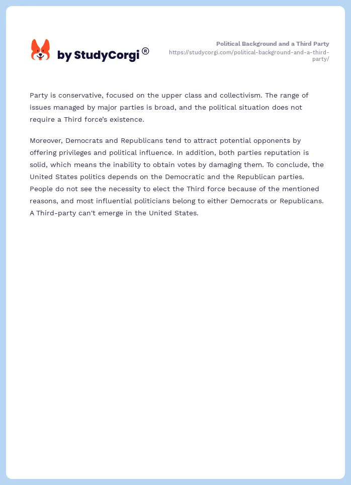 Political Background and a Third Party. Page 2