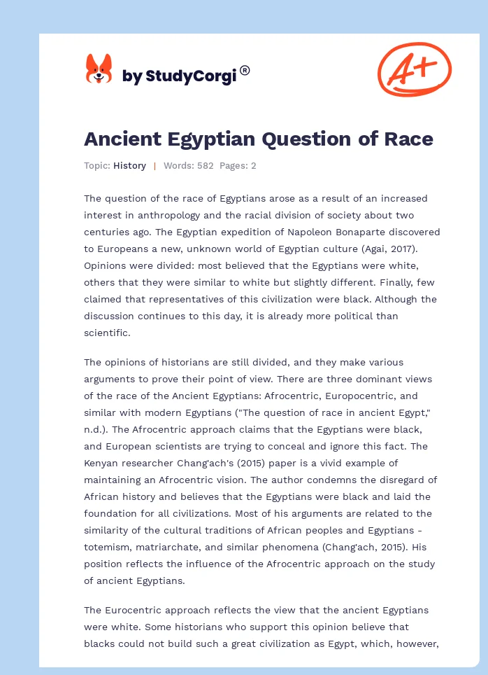 Ancient Egyptian Question of Race. Page 1