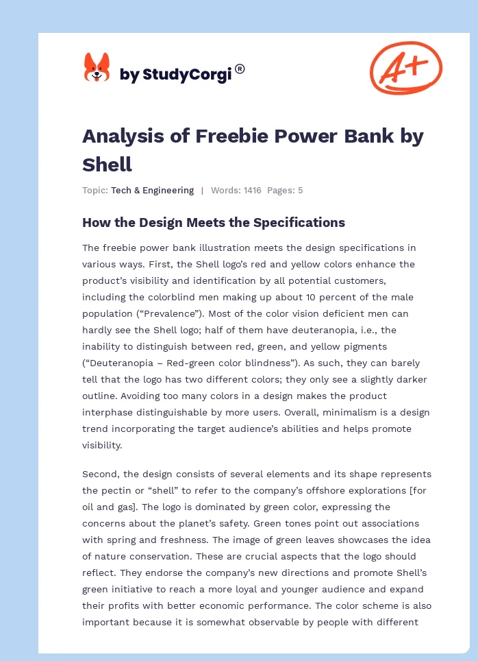 Analysis of Freebie Power Bank by Shell. Page 1
