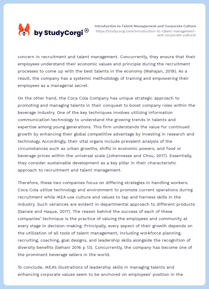 Introduction to Talent Management and Corporate Culture. Page 2