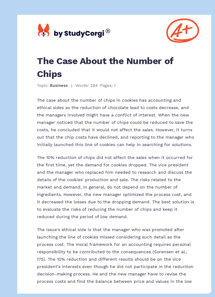 The Case About the Number of Chips. Page 1