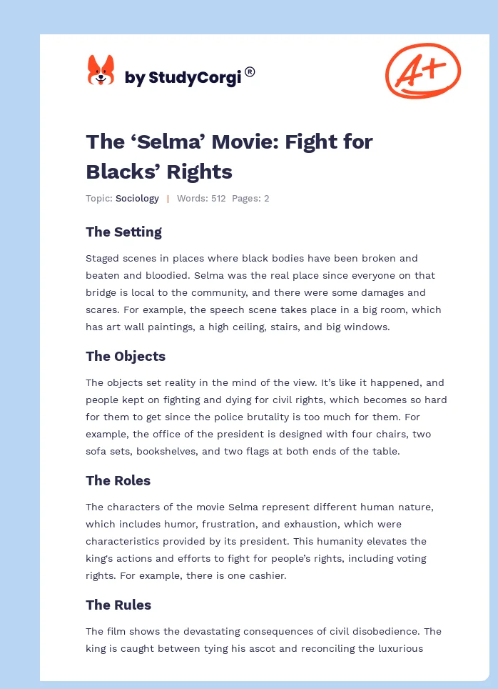 The ‘Selma’ Movie: Fight for Blacks’ Rights. Page 1