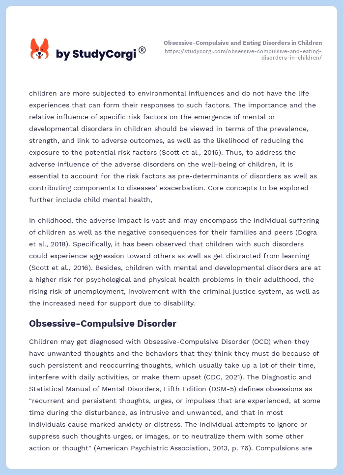 Obsessive-Compulsive and Eating Disorders in Children. Page 2