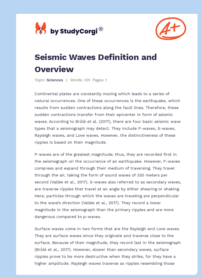 Seismic Waves Definition and Overview. Page 1