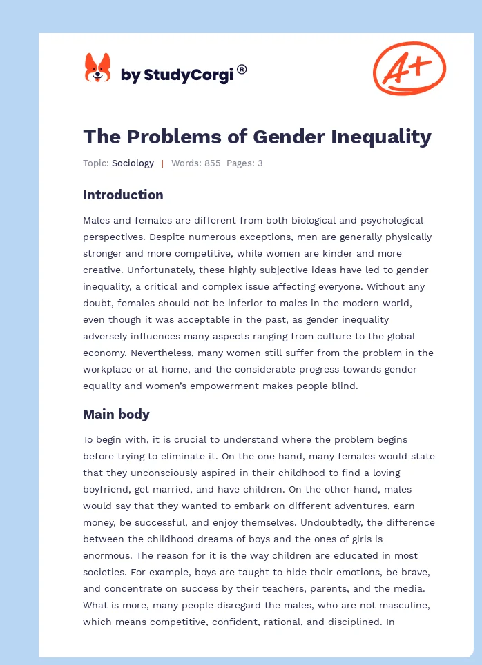 The Problems of Gender Inequality. Page 1