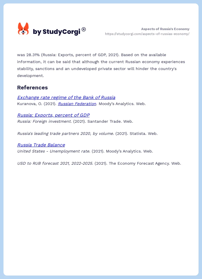 Aspects of Russia’s Economy. Page 2