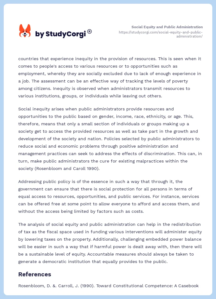 Social Equity and Public Administration. Page 2