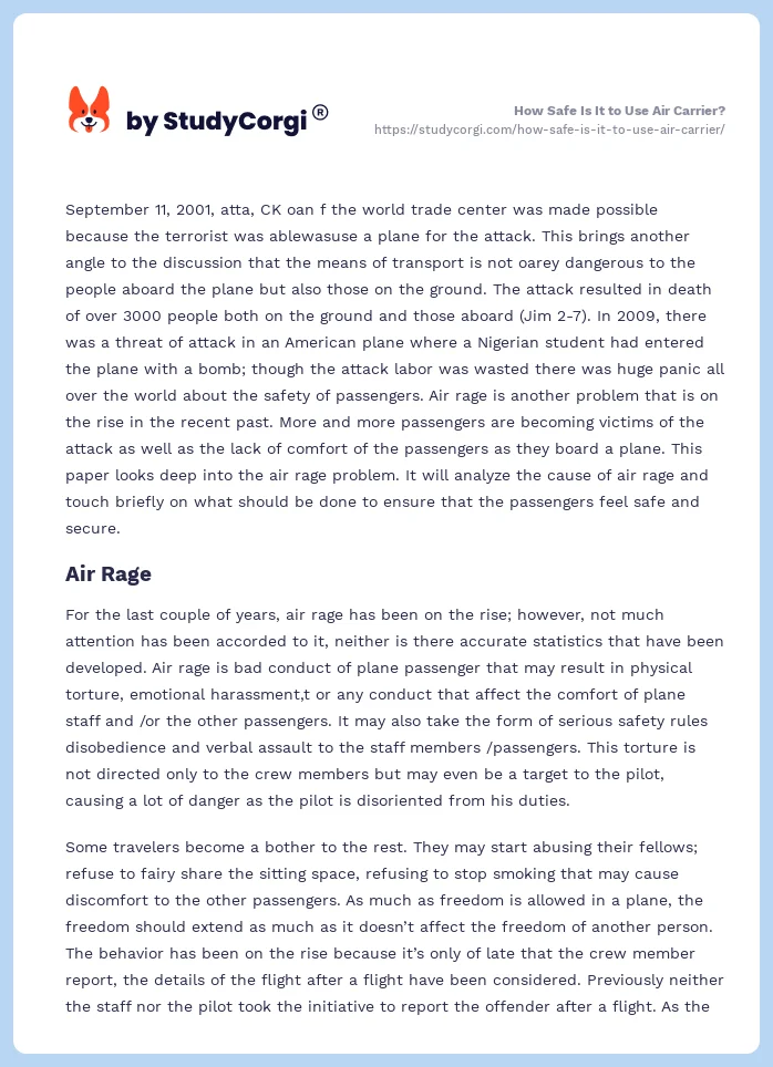 How Safe Is It to Use Air Carrier?. Page 2