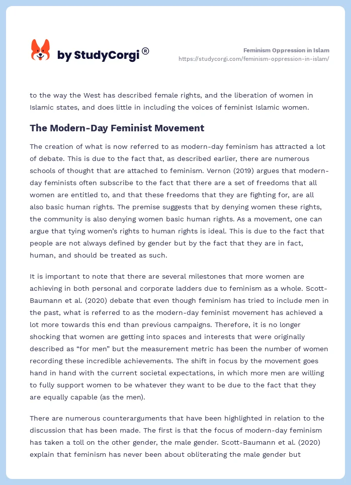 Feminism Oppression in Islam. Page 2