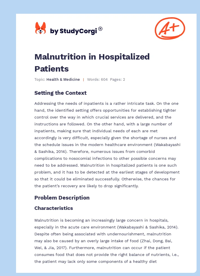Malnutrition in Hospitalized Patients. Page 1