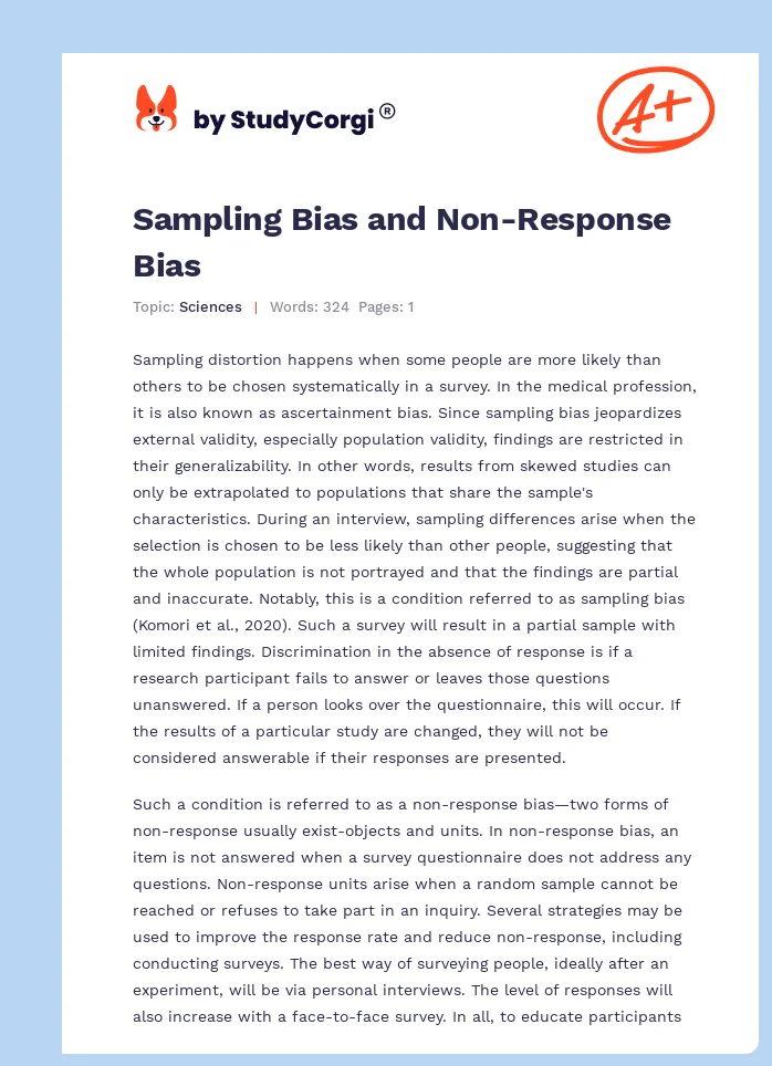 Sampling Bias and Non-Response Bias. Page 1