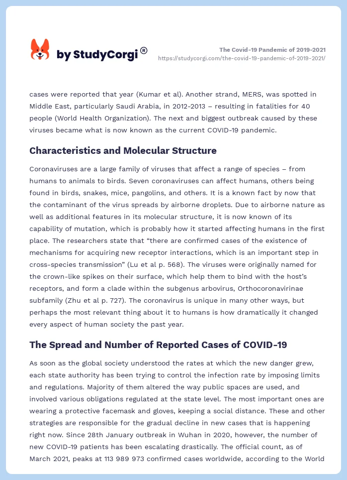 The Covid-19 Pandemic of 2019-2021. Page 2