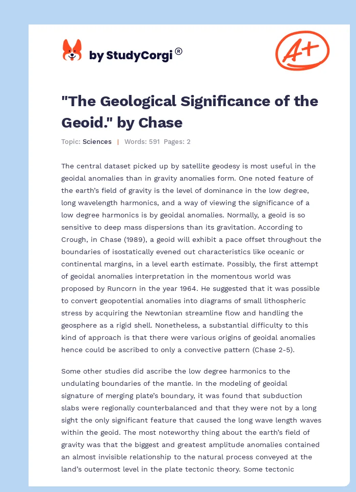 "The Geological Significance of the Geoid." by Chase. Page 1