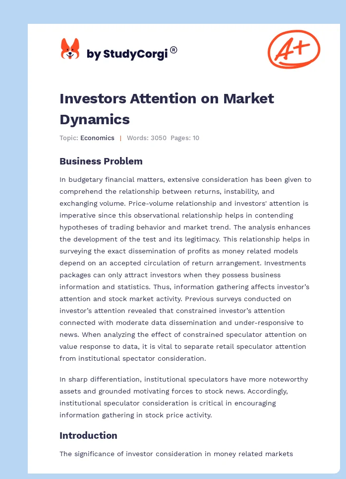 Investors Attention on Market Dynamics. Page 1