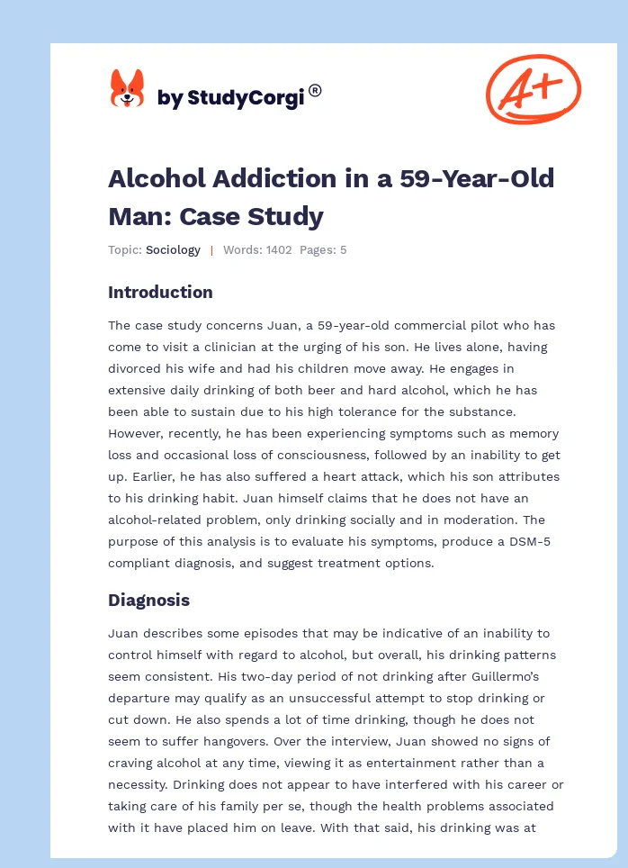 Alcohol Addiction in a 59-Year-Old Man: Case Study. Page 1