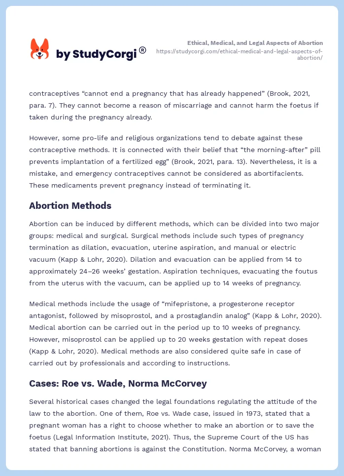 Ethical, Medical, and Legal Aspects of Abortion. Page 2
