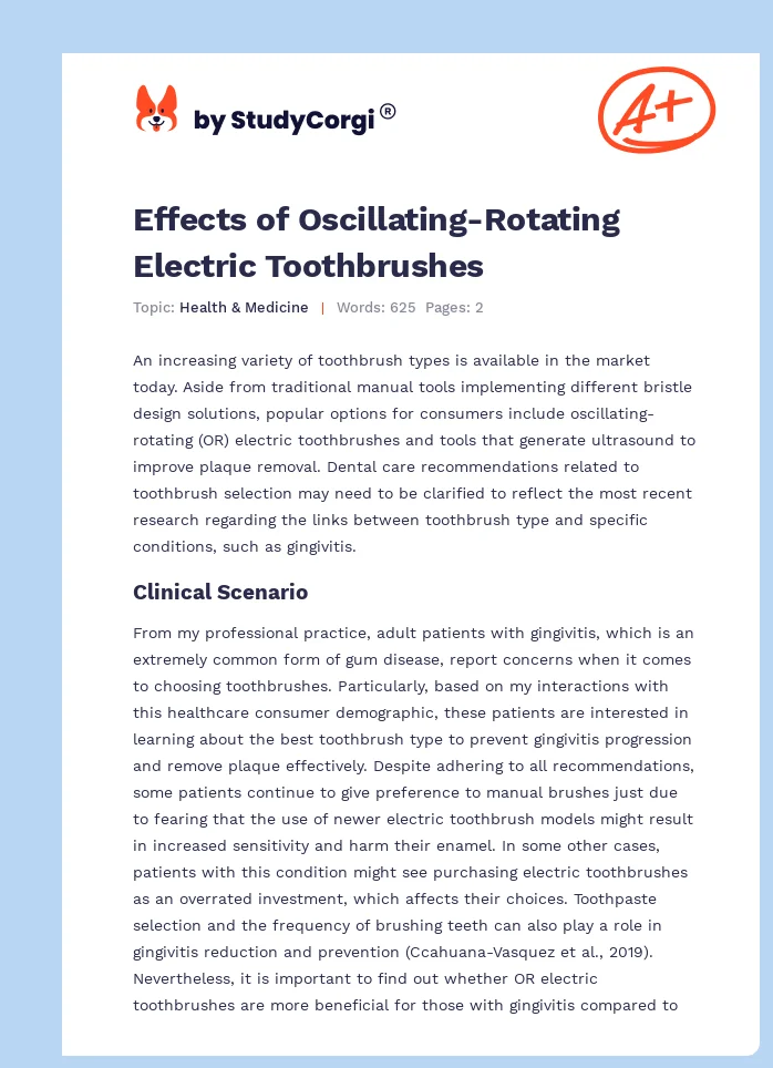 Effects of Oscillating-Rotating Electric Toothbrushes. Page 1