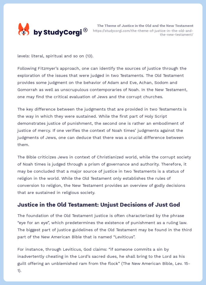 The Theme of Justice in the Old and the New Testament. Page 2
