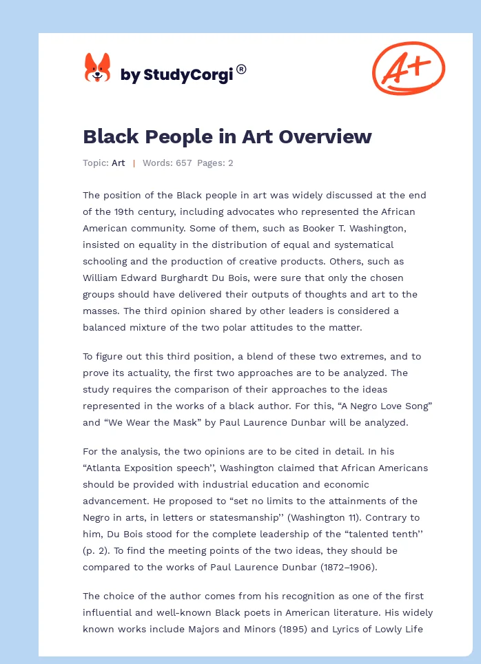 Black People in Art Overview. Page 1