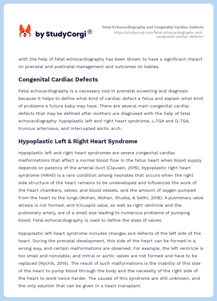 Fetal Echocardiography and Congenital Cardiac Defects. Page 2