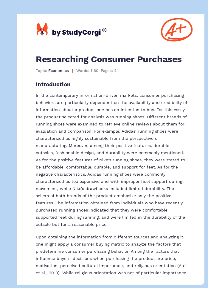 Researching Consumer Purchases. Page 1