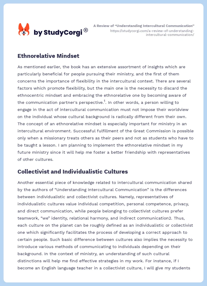 A Review of “Understanding Intercultural Communication”. Page 2