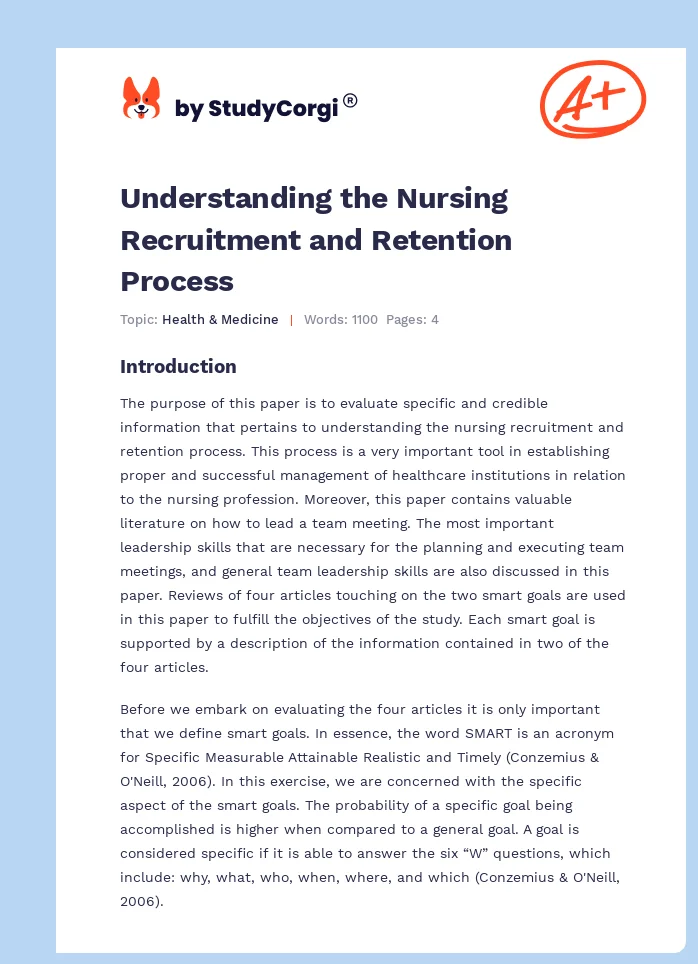 Understanding the Nursing Recruitment and Retention Process. Page 1