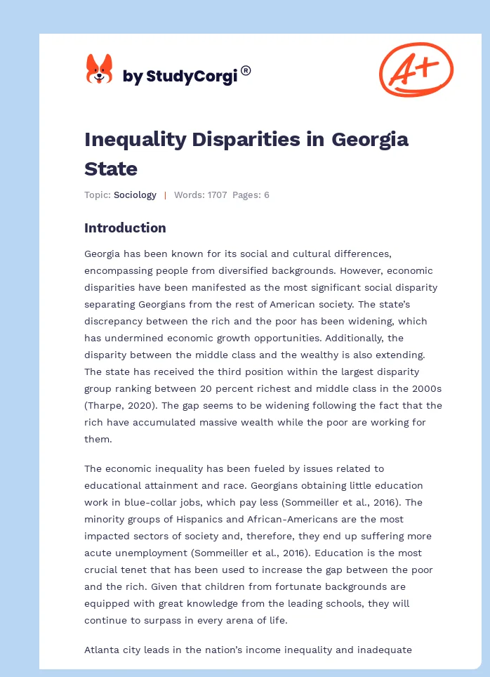 Inequality Disparities in Georgia State. Page 1