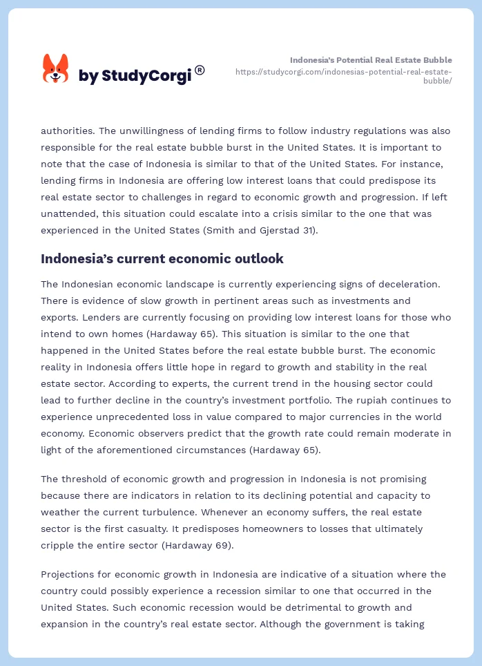Indonesia’s Potential Real Estate Bubble. Page 2