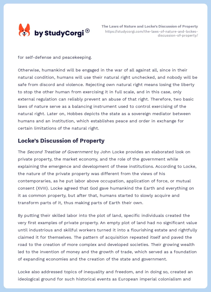 The Laws of Nature and Locke’s Discussion of Property. Page 2